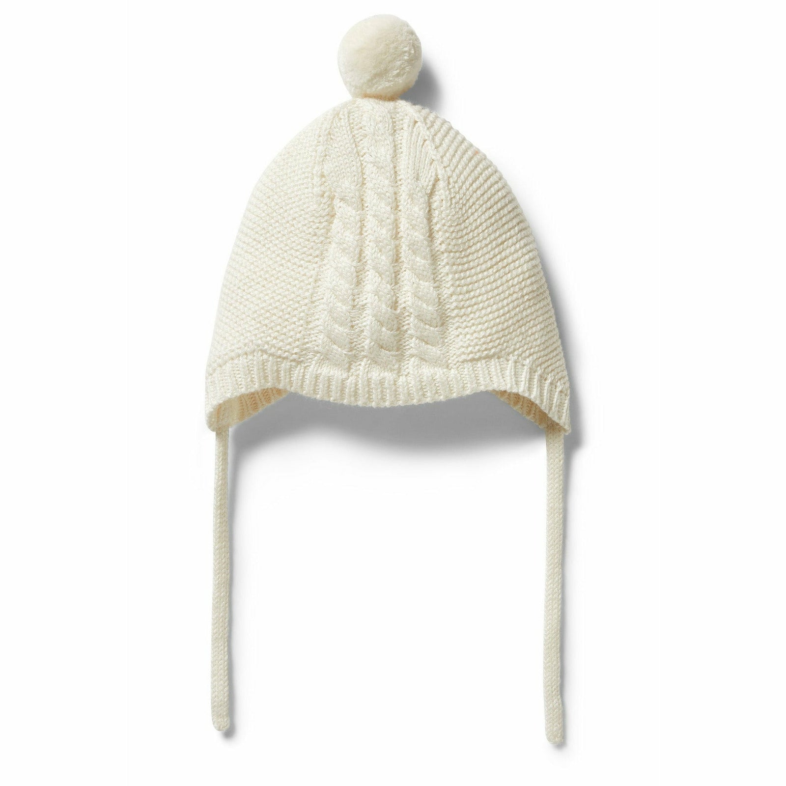 Knitted Cable Bonnet - Gardenia