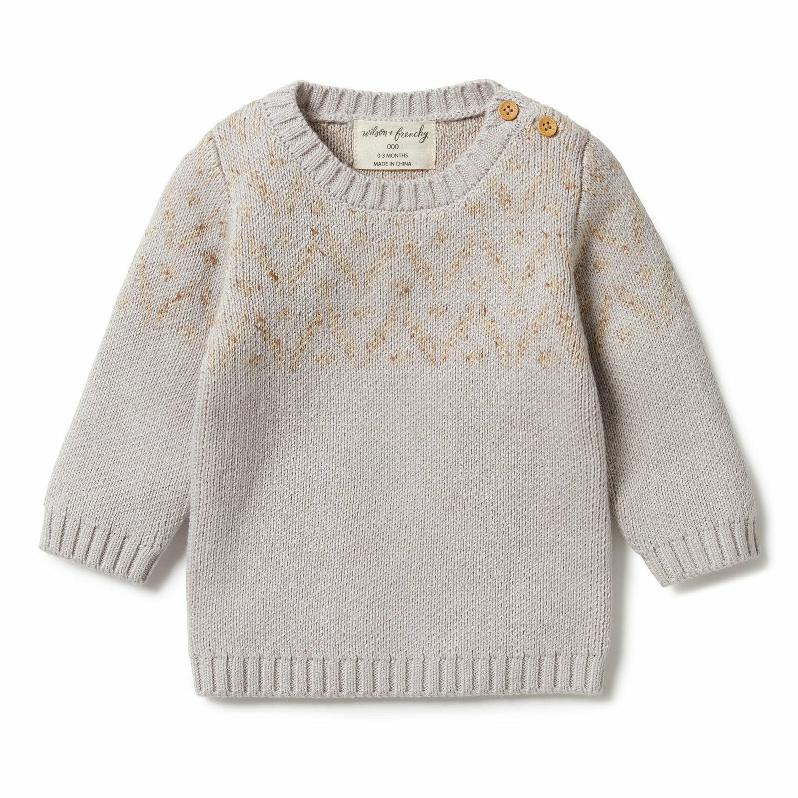 Knitted Fair Isle Jumper - Nimbus Cloud