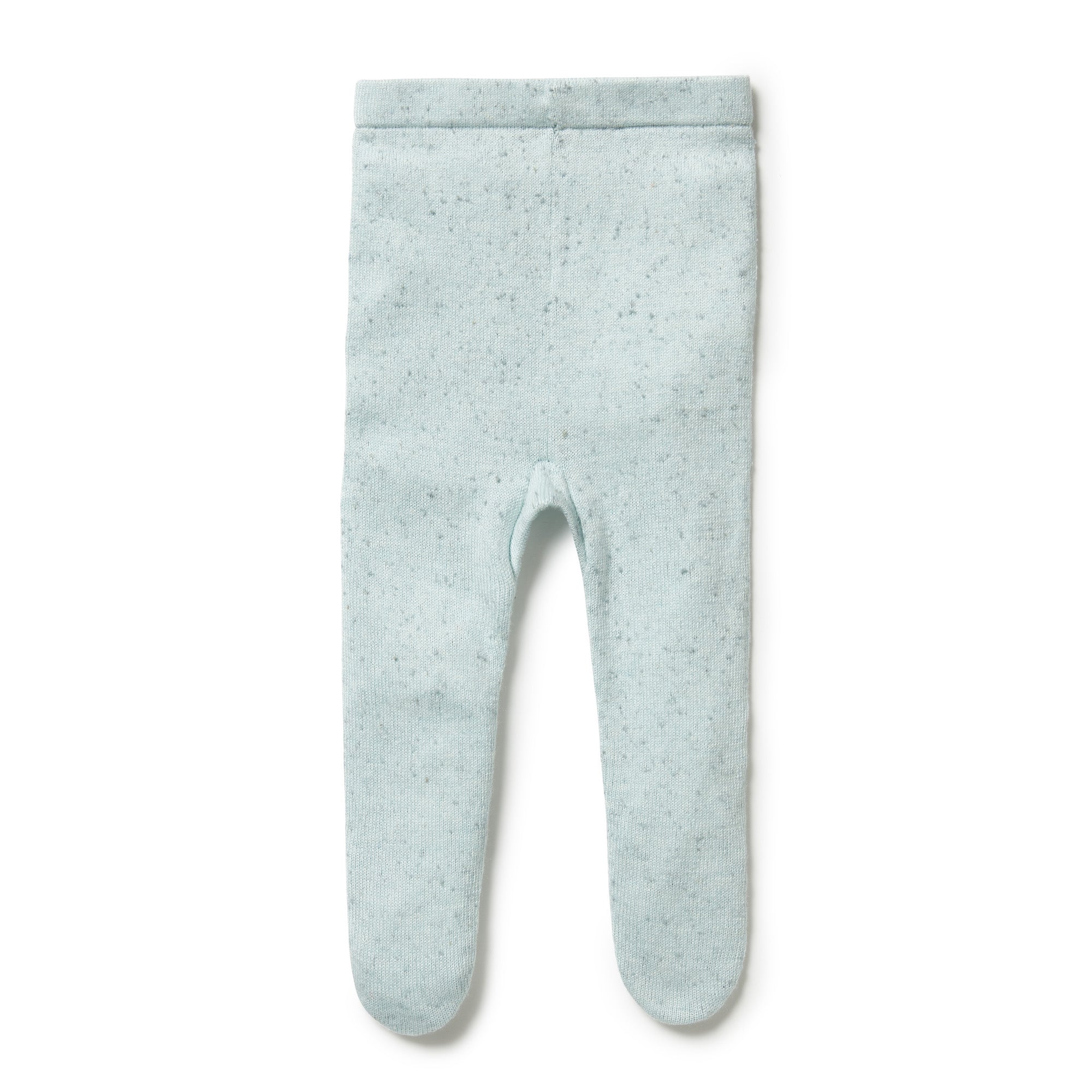 Knitted Legging with Feet - Mint Fleck