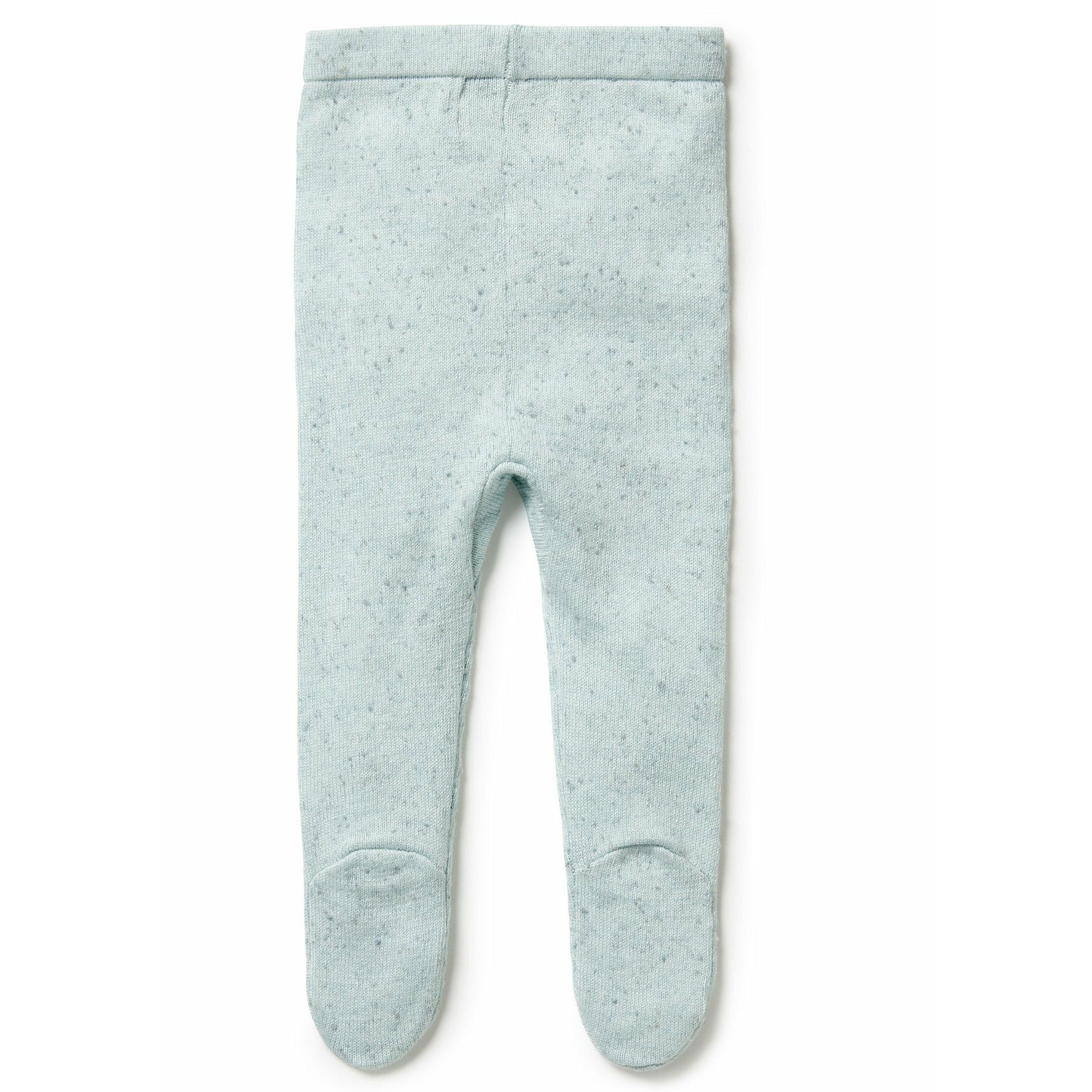 Knitted Legging with Feet - Mint Fleck
