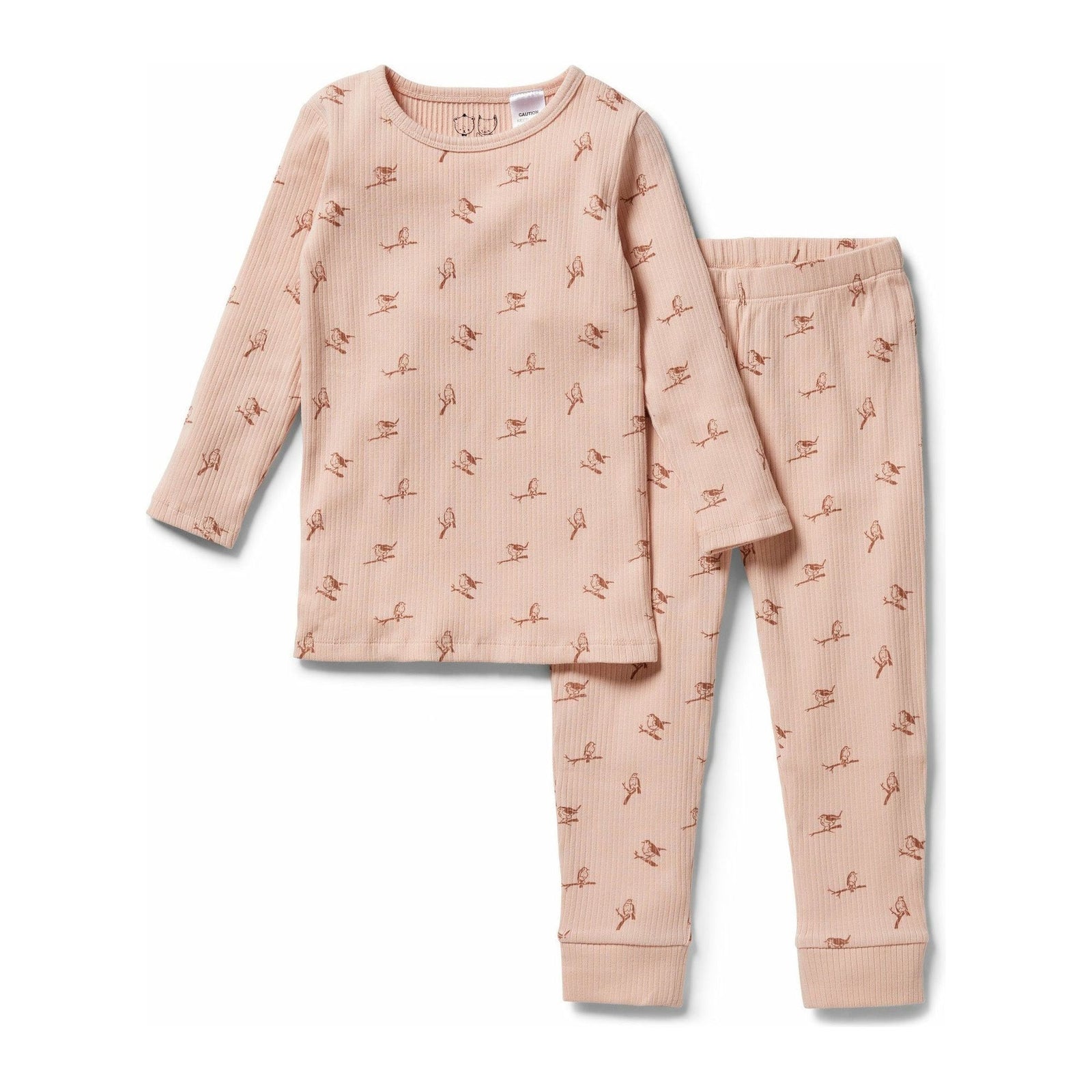 Organic Rib Long Sleeve Pyjamas - Robin