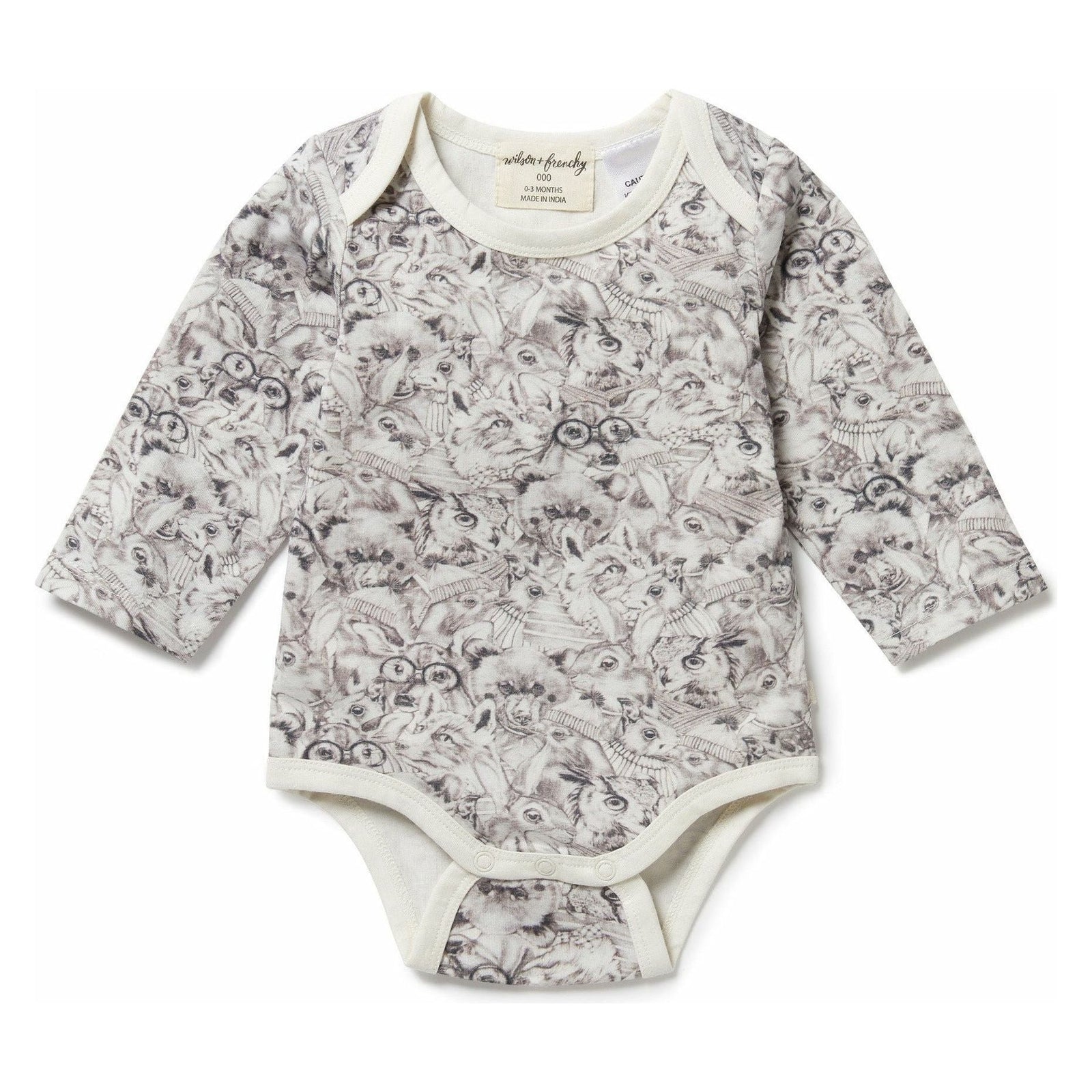 Forest Animals Organic Envelope Bodysuit