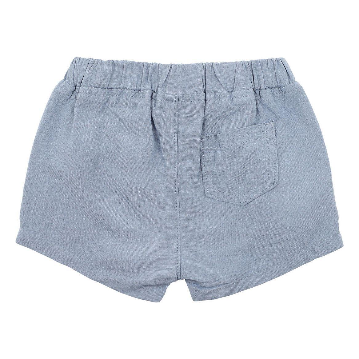 Blue Linen Shorts