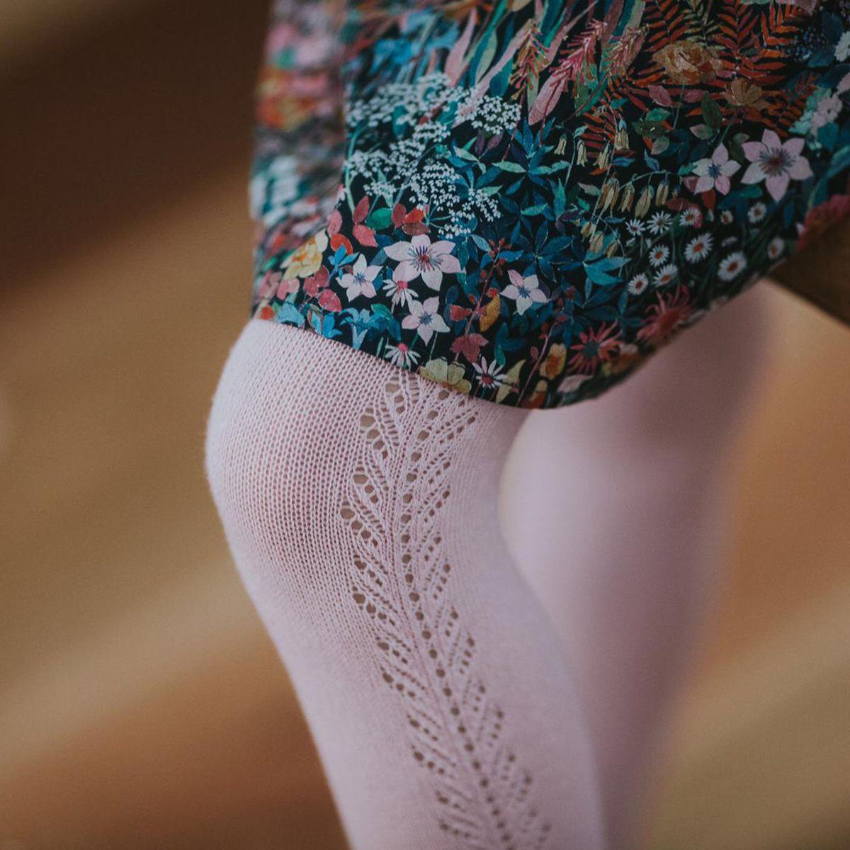 Dusky Pink Pointelle Tights
