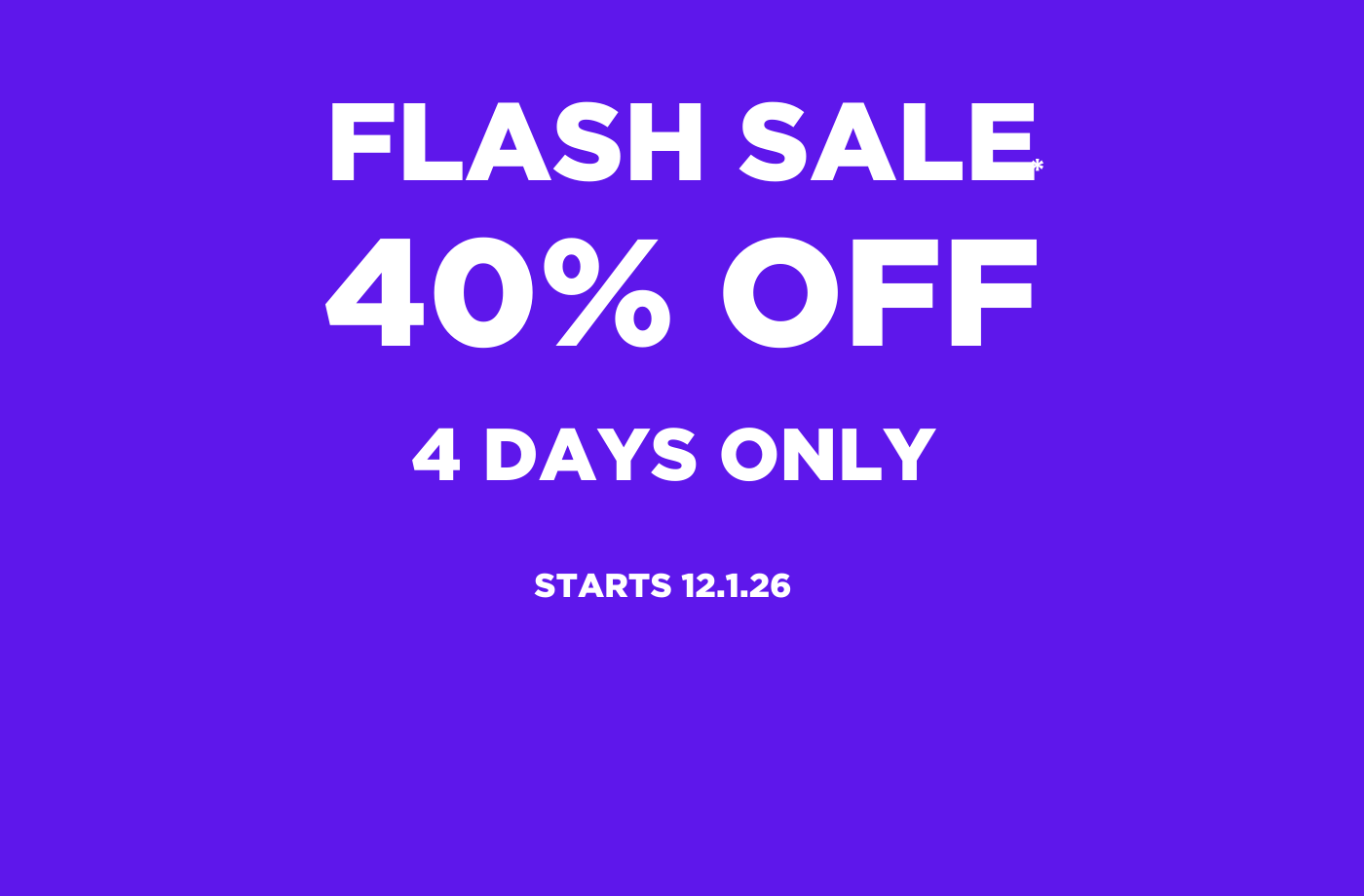 40% OFF - 4 DAYS