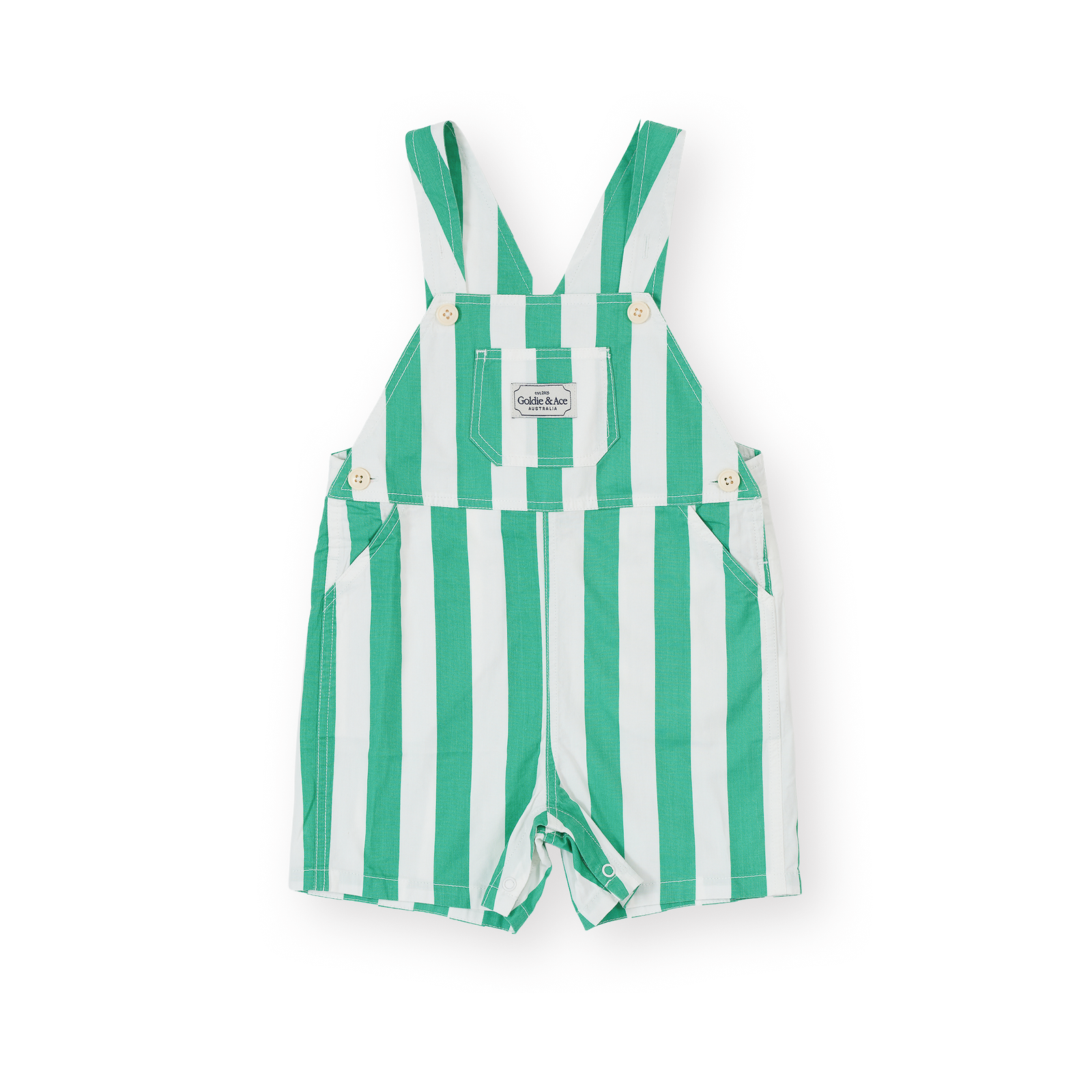 Happy Stripe Button Burton Overalls