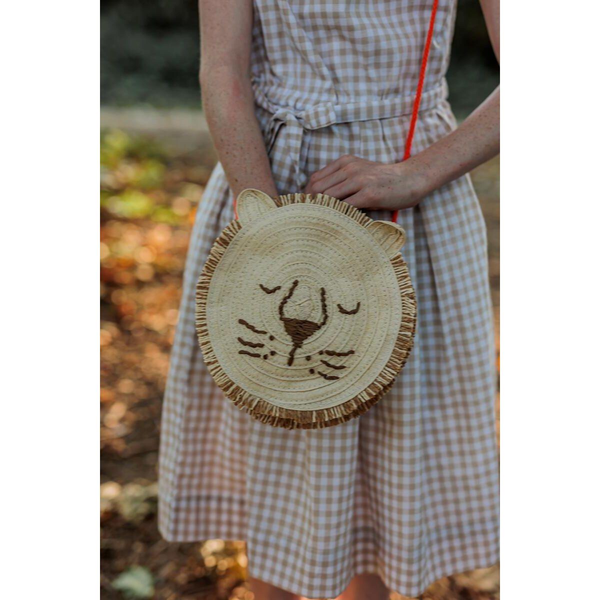 Lion Straw Bag