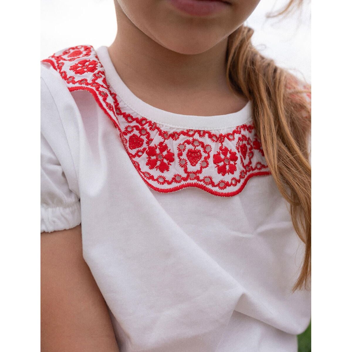 Greta Embroidered Collar Top
