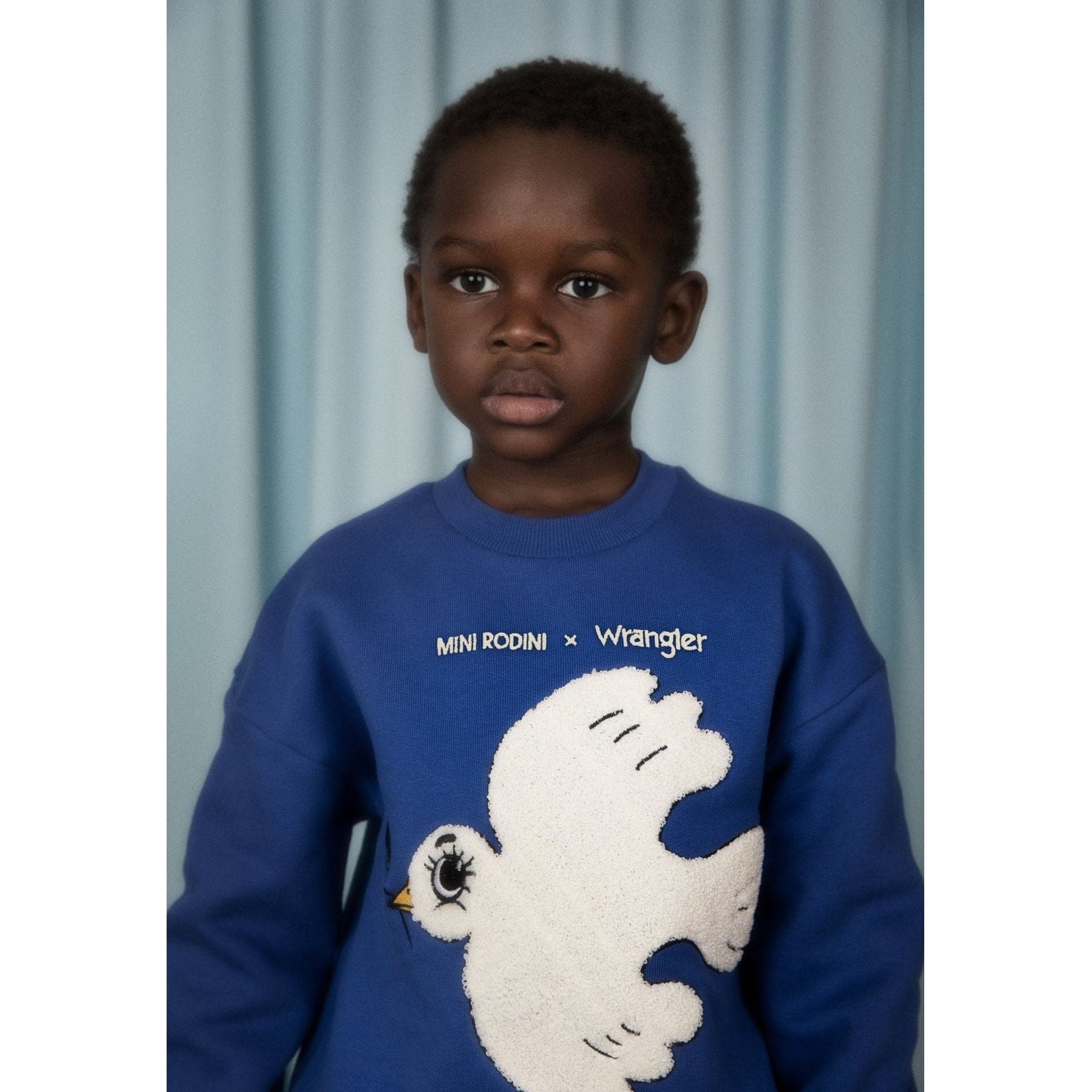 Mini Rodini PEACE DOVE SWEATSHIRT 4-5Y Mini Rodini blue peace doves hoodie 100% organic cotton.