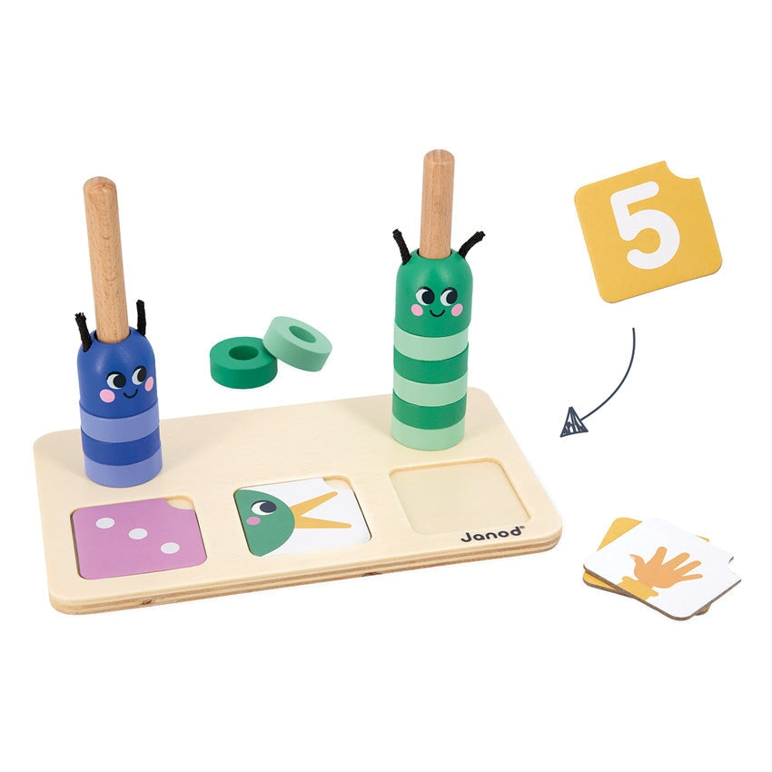 Counting Caterpillars wooden educational game