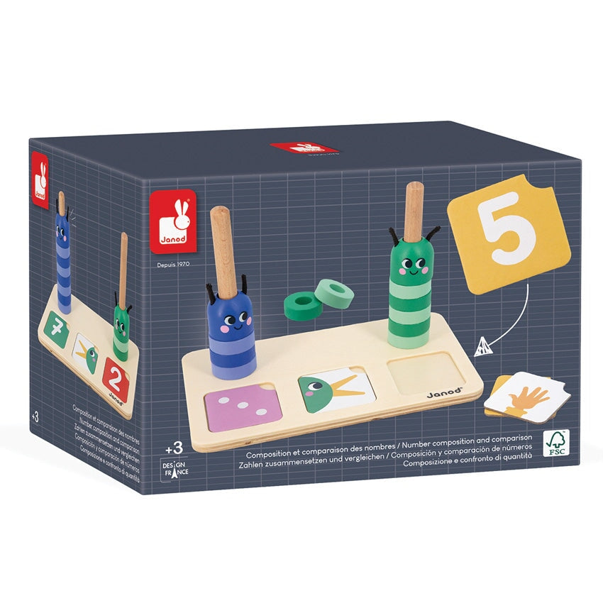 Counting Caterpillars wooden educational game