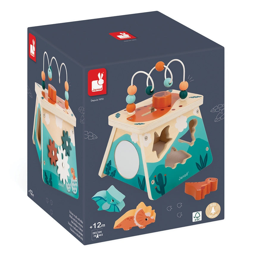 Wooden Dinosaur Multi-Activity Volcano Playset