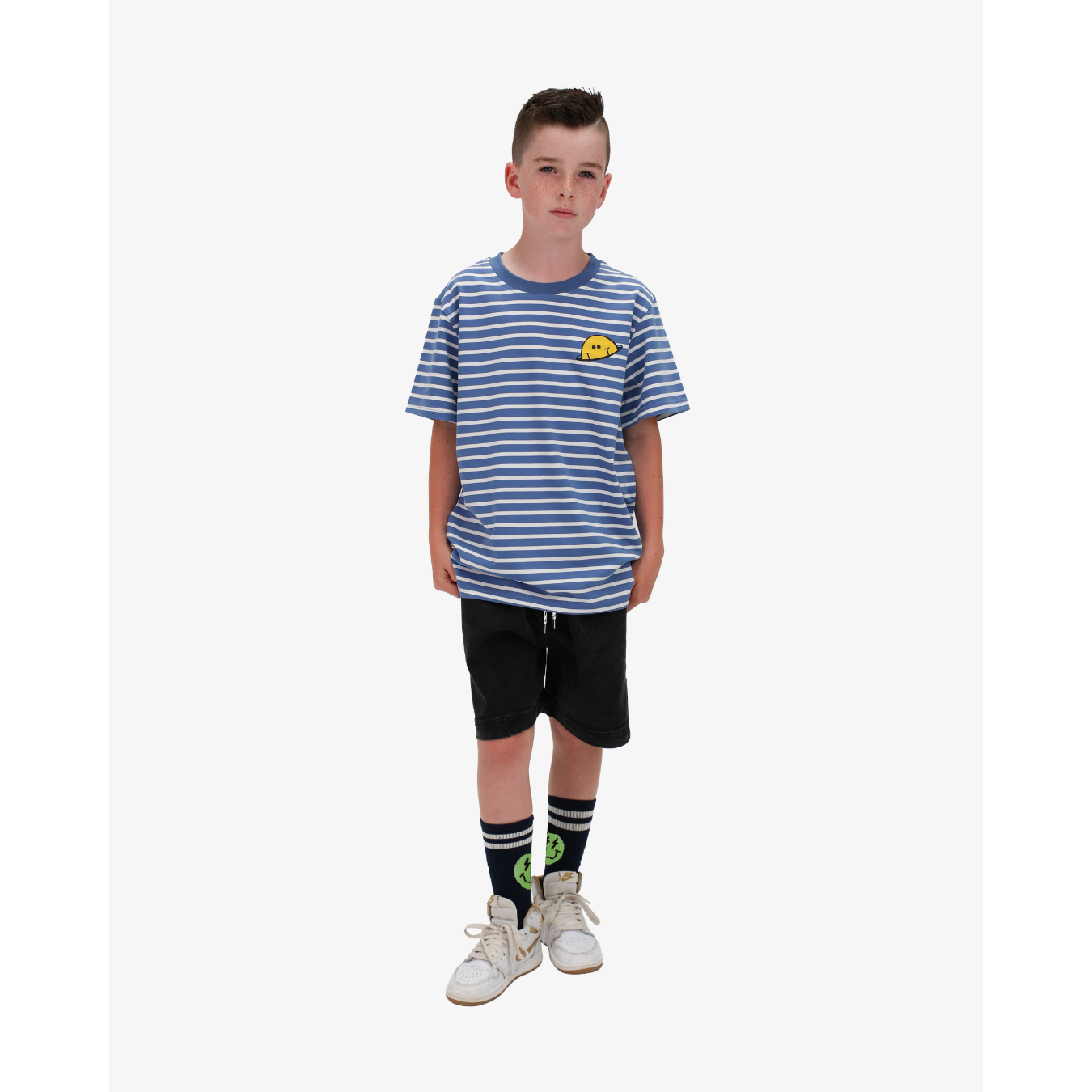 Blue Striped Smile Tee
