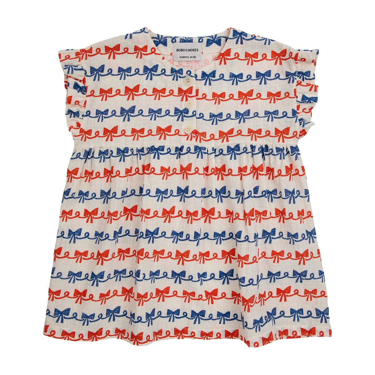 Baby Ribbon Bow All Over Woven Dress