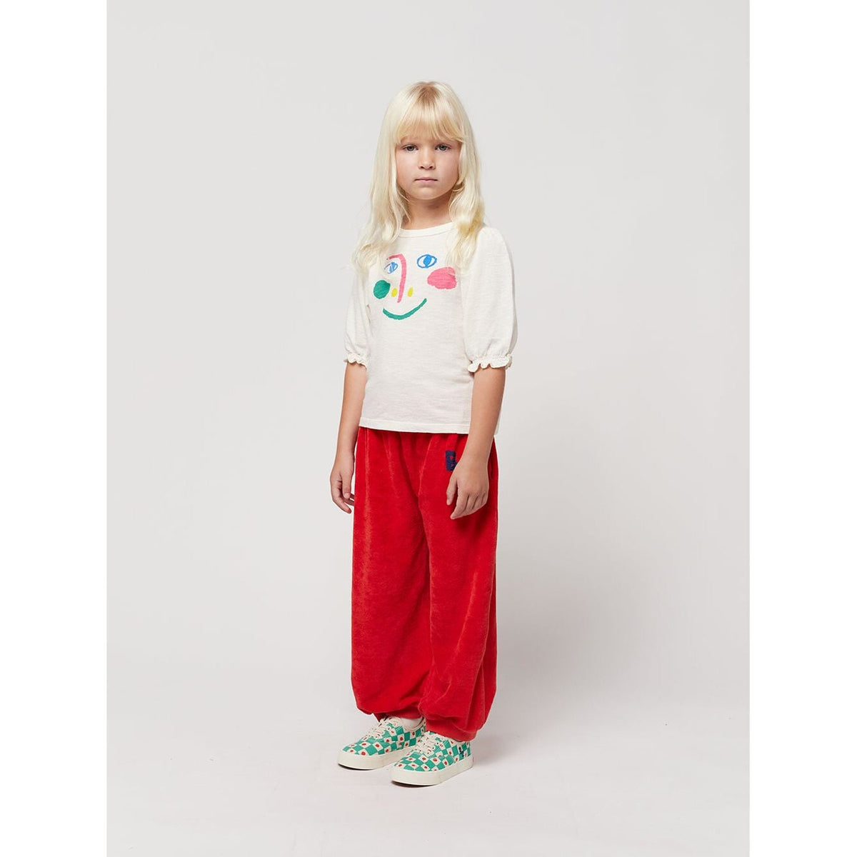 Smiling Mask Puffed Sleeves T-Shirt