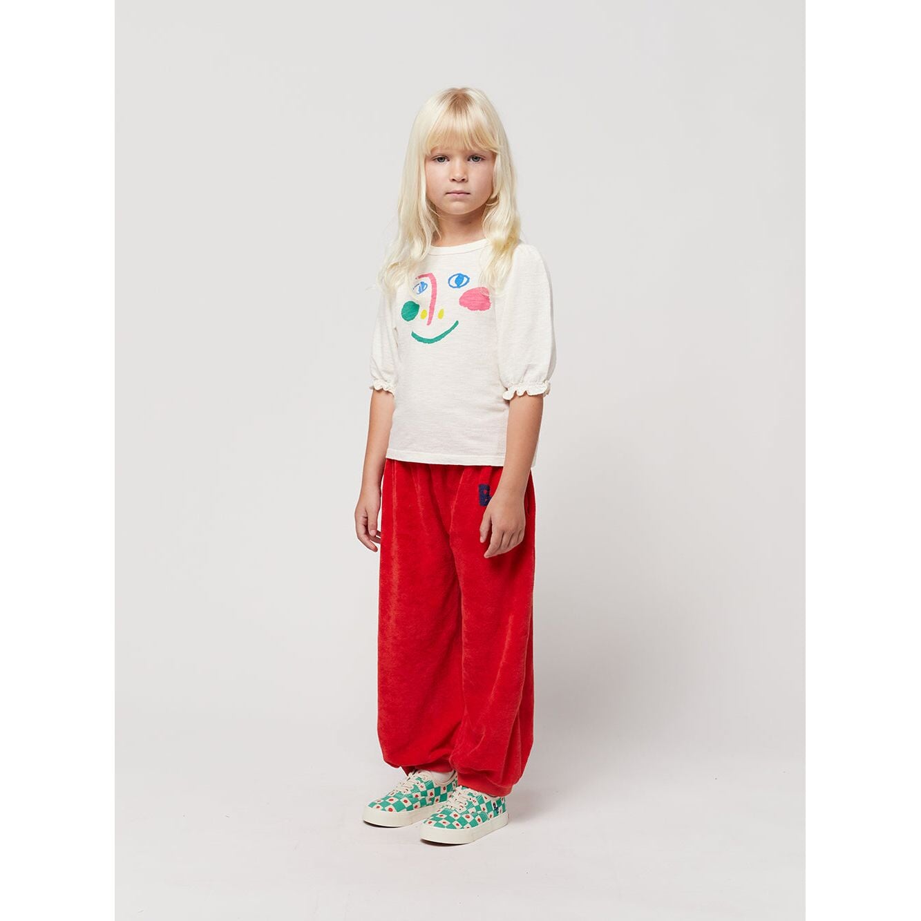 Smiling Mask Puffed Sleeves T-Shirt