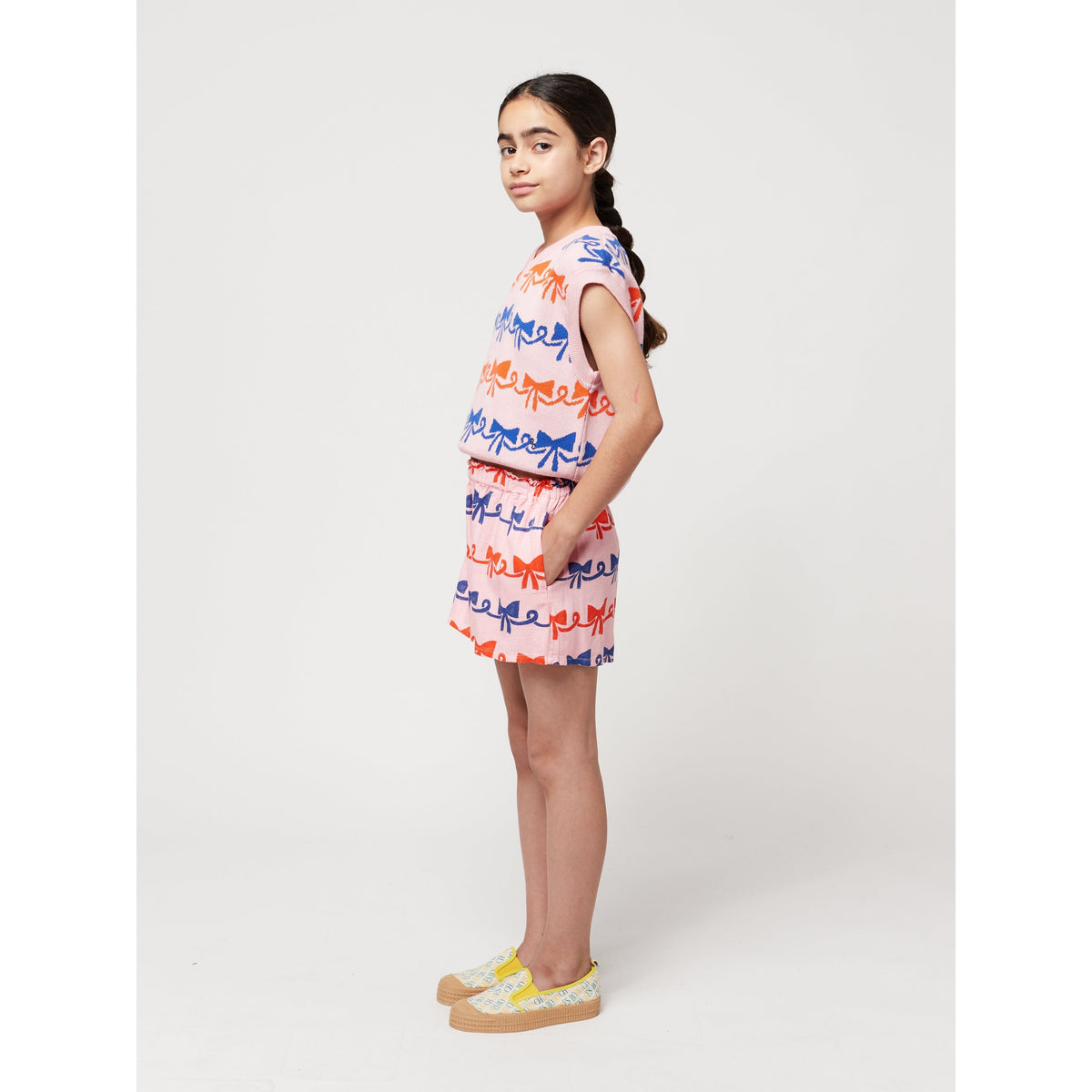 Ribbon Bow All Over Woven Shorts