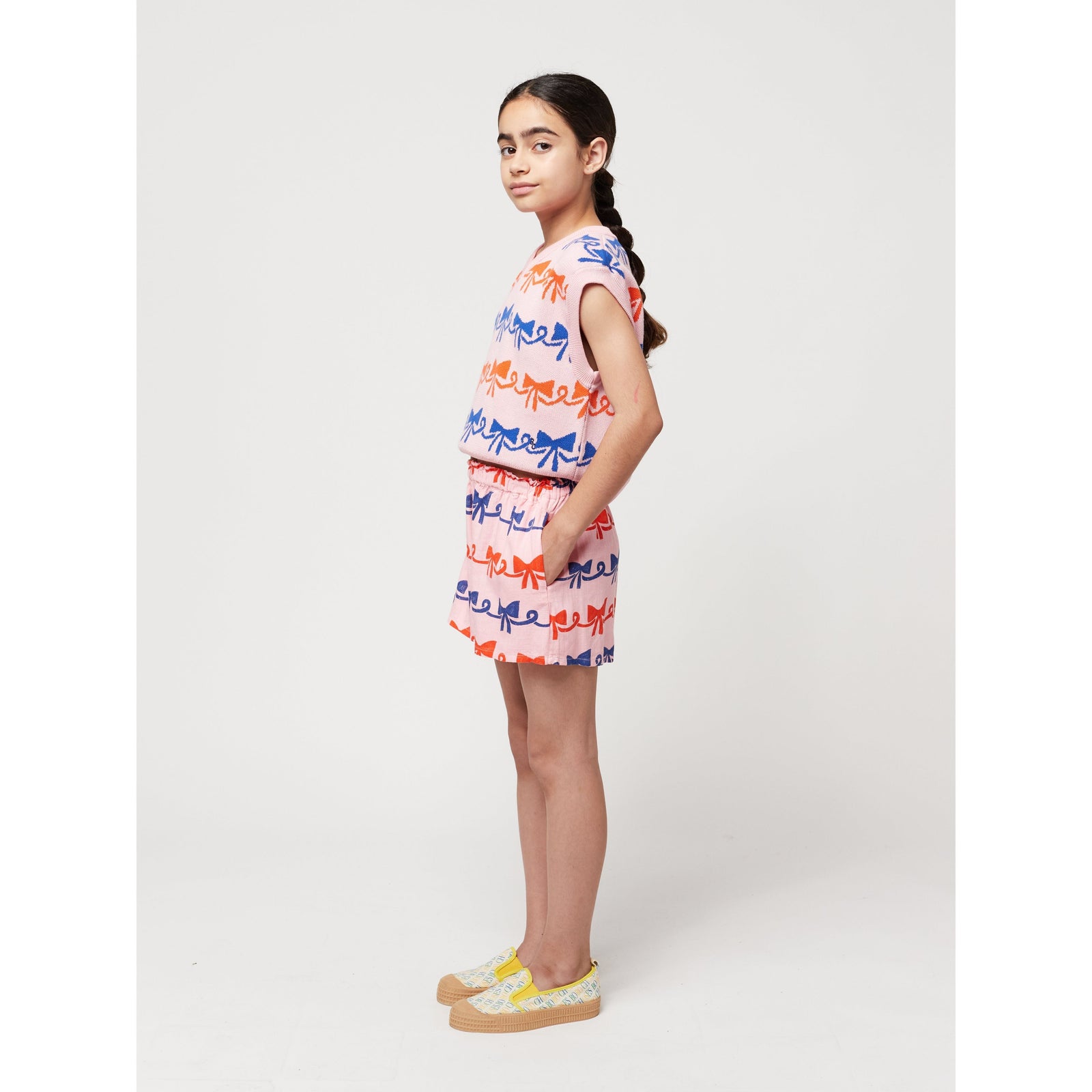 Ribbon Bow All Over Woven Shorts