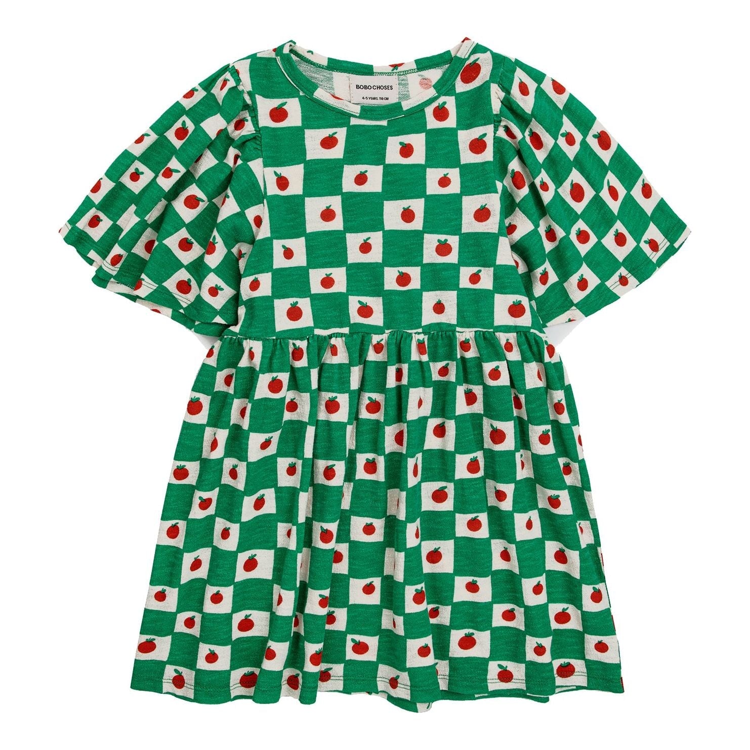 Tomato All Over Ruffle Sleeves Dress