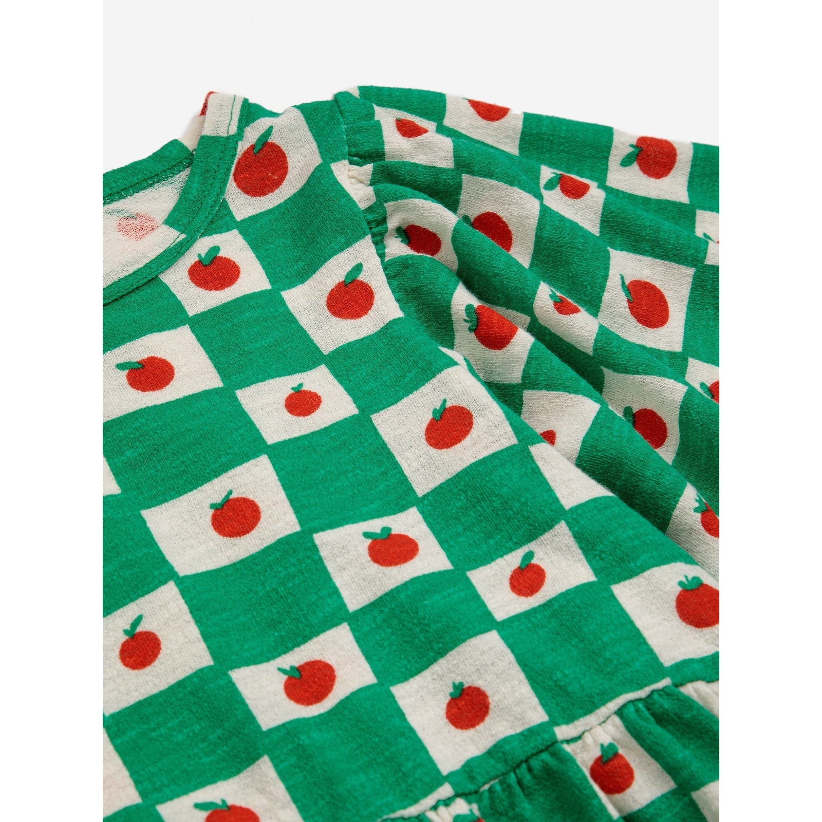 Tomato All Over Ruffle Sleeves Dress