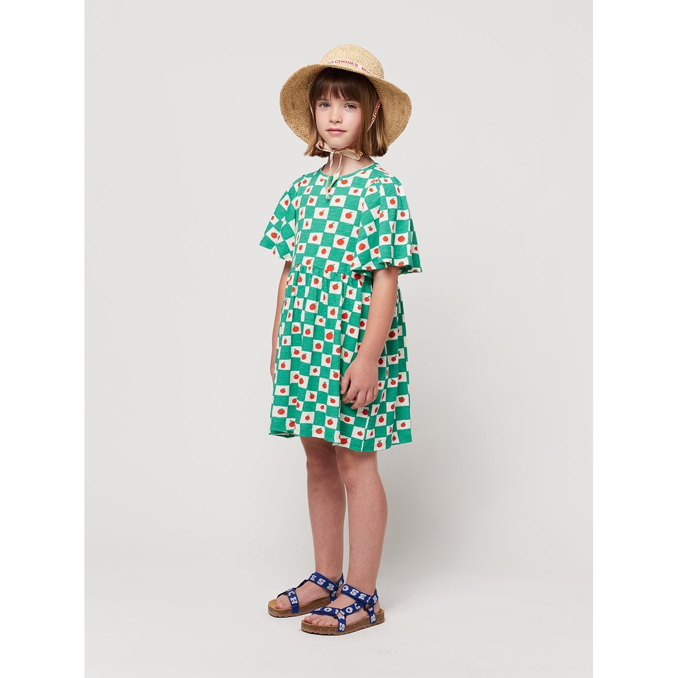 Tomato All Over Ruffle Sleeves Dress