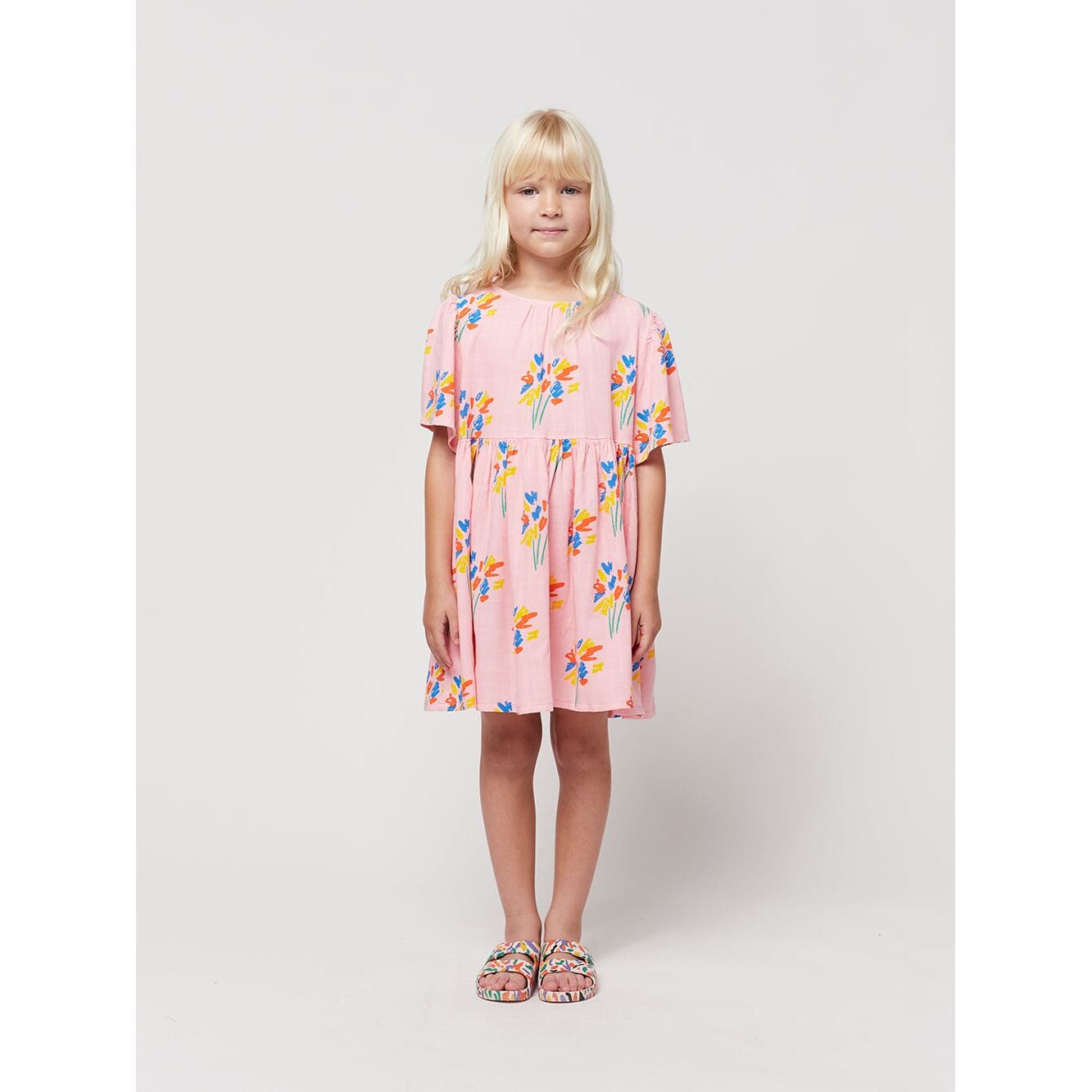 Fireworks All Over Flounce Sleeves Woven Dress