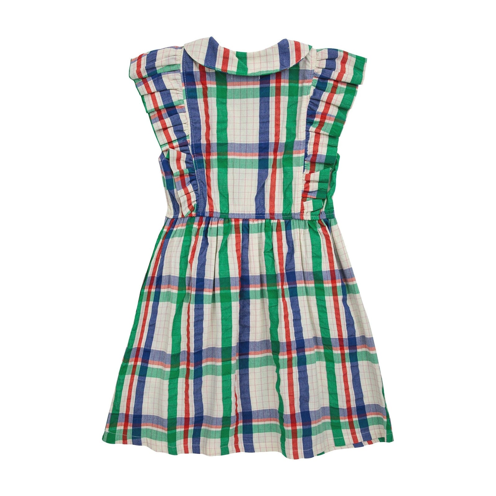 Madras Checks Ruffle Woven Dress