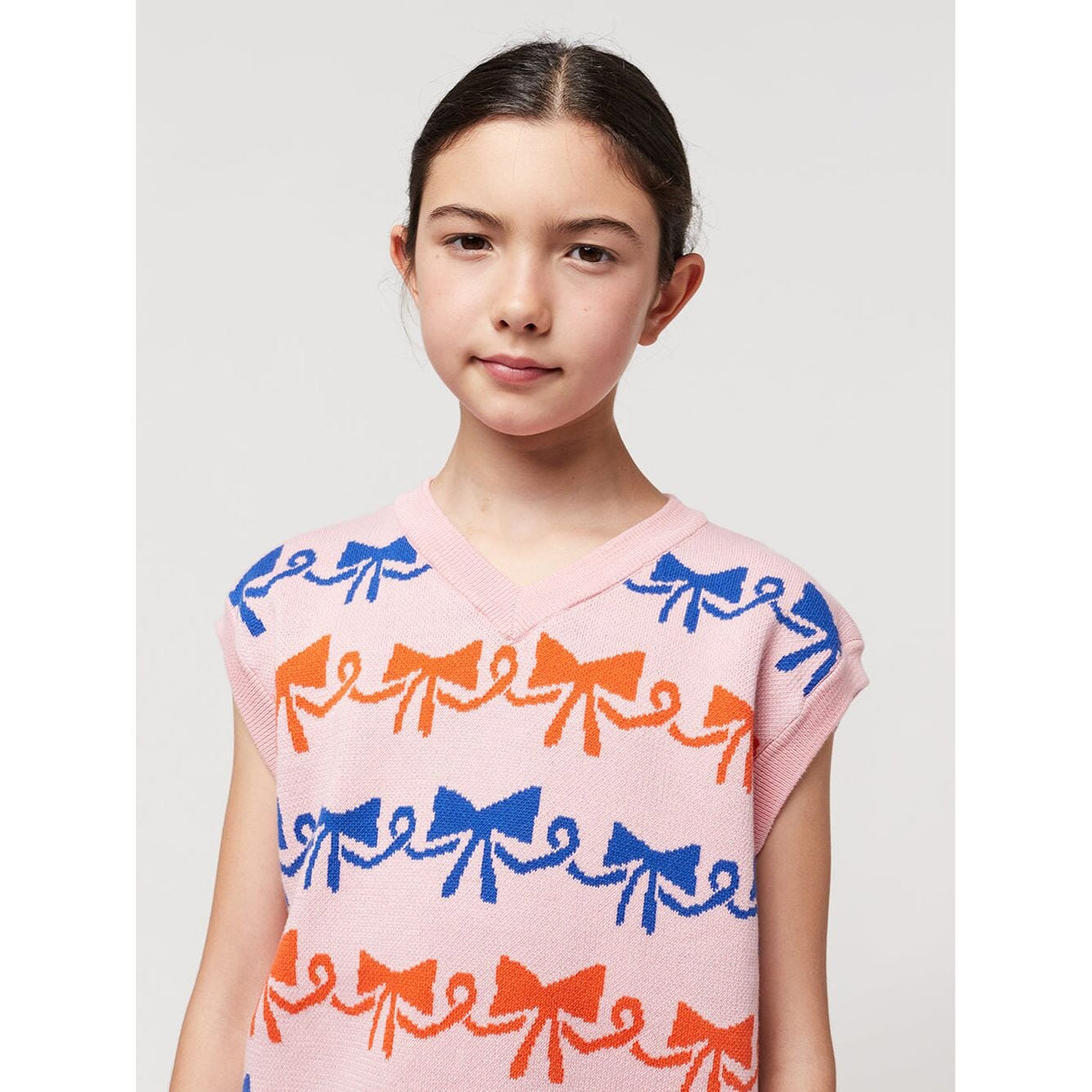 Ribbon Bow All Over Jacquard Vest