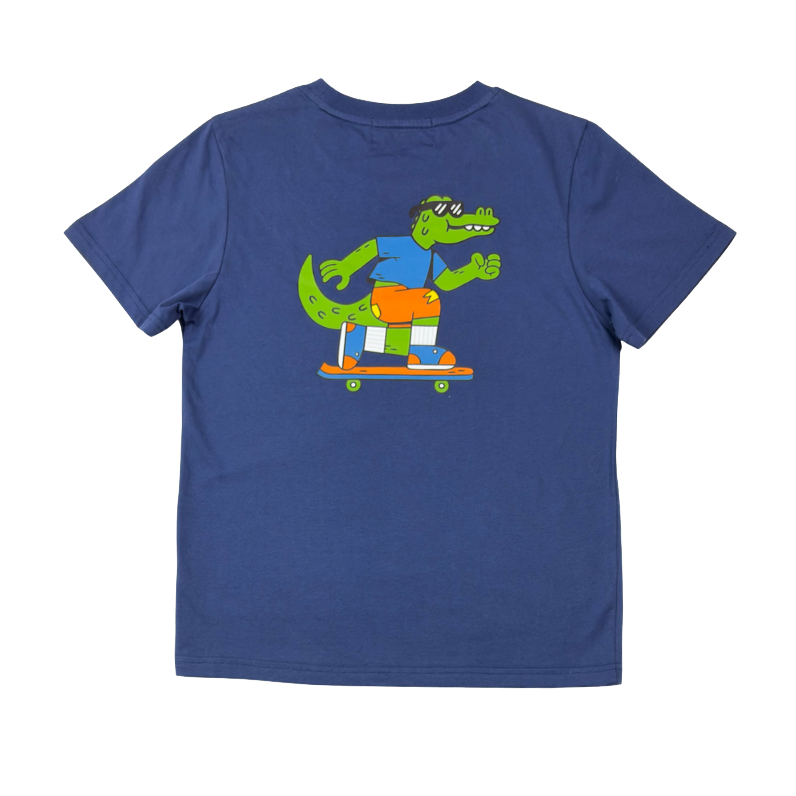 Blue Wash Croc Skater Tee