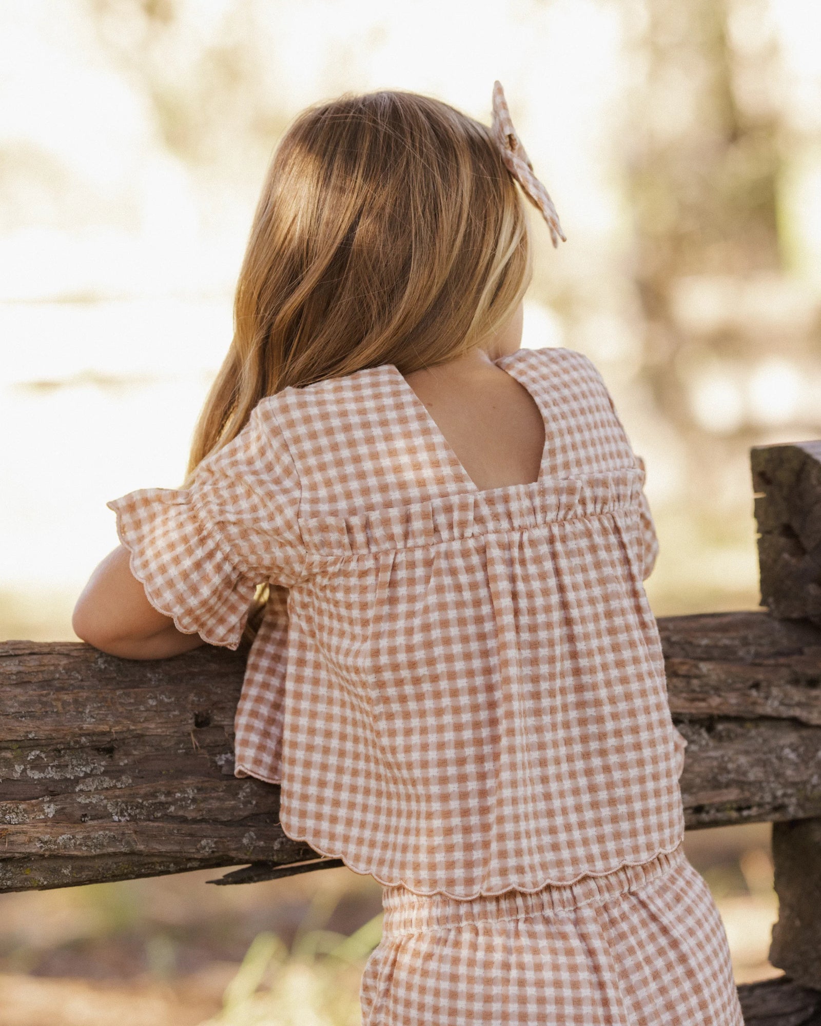 Francie Blouse Fawn Gingham