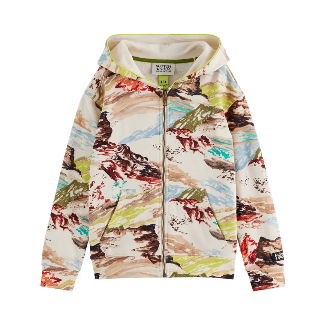Printed Zip-Through Hoodie