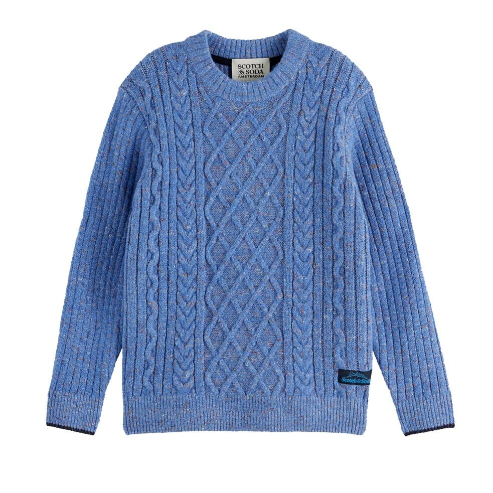 Cable Knit Pullover - Faded Denim