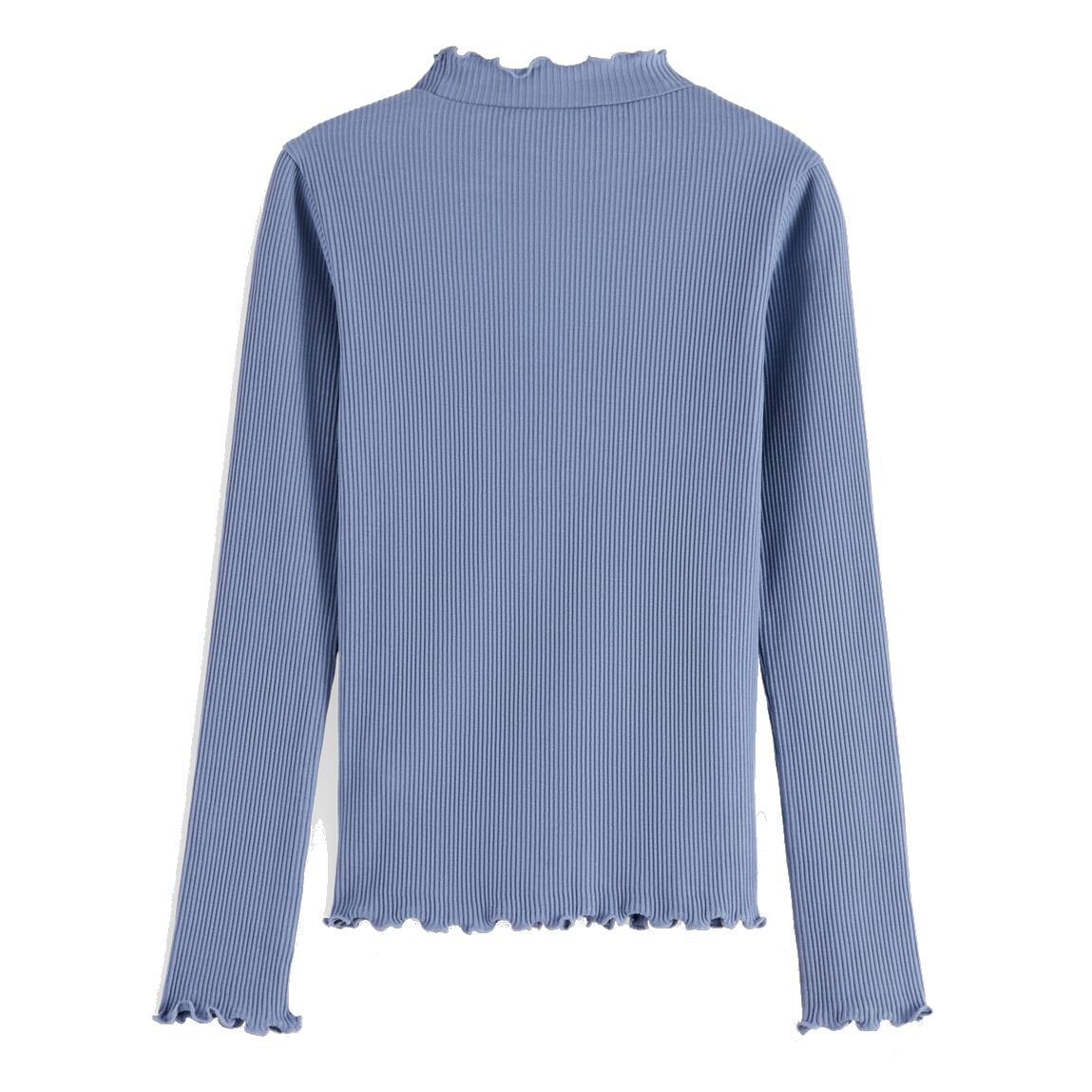 Long Sleeved Mock Neck - Faded Denim