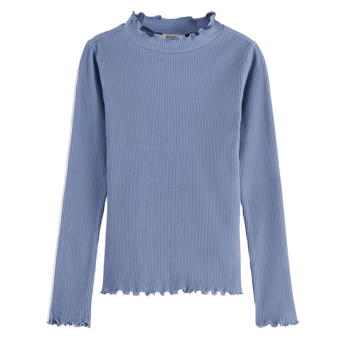 Long Sleeved Mock Neck - Faded Denim