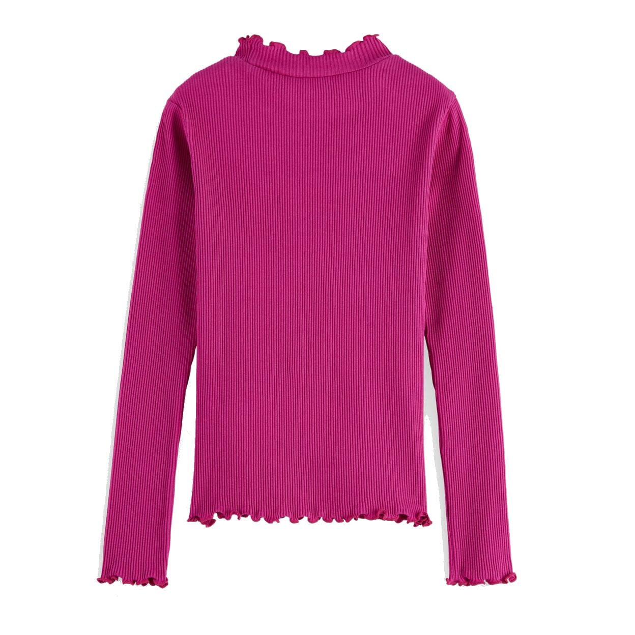 Long Sleeved Mock Neck - Fuchsia Red