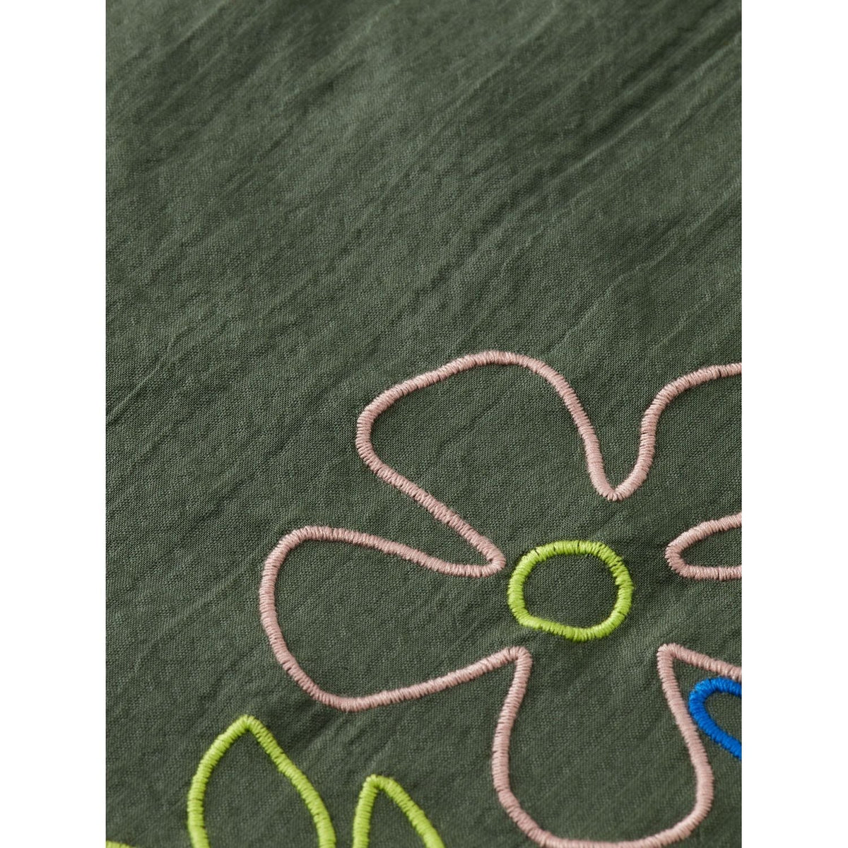 Embroidered Dress - Thyme