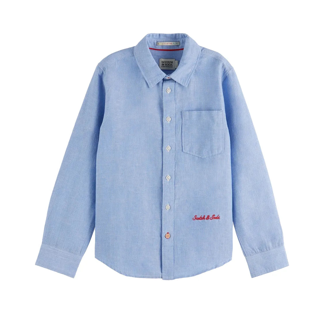 Striped Linen Shirt - Blue Chambray White Stripe