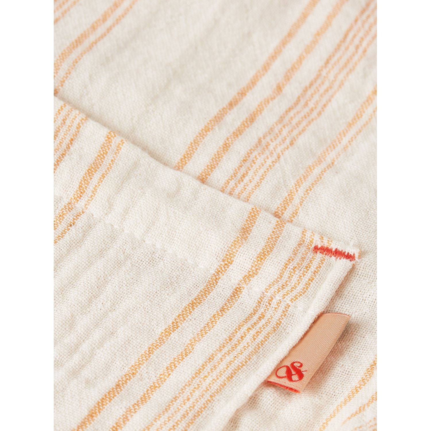 Embroidered Short-Sleeved Shirt - Eggnog Stripe