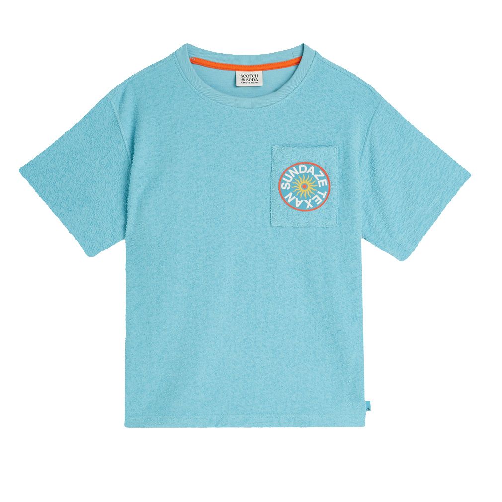 Jacquard Towelling T-Shirt - Milky Blue