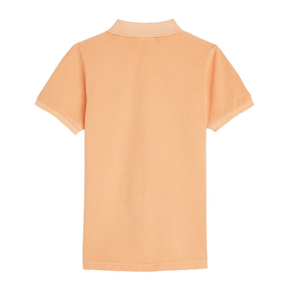Garment-Dyed Pique Polo - Coral Sands
