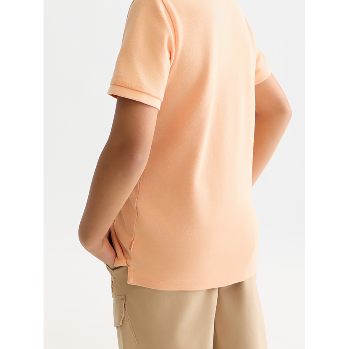 Garment-Dyed Pique Polo - Coral Sands