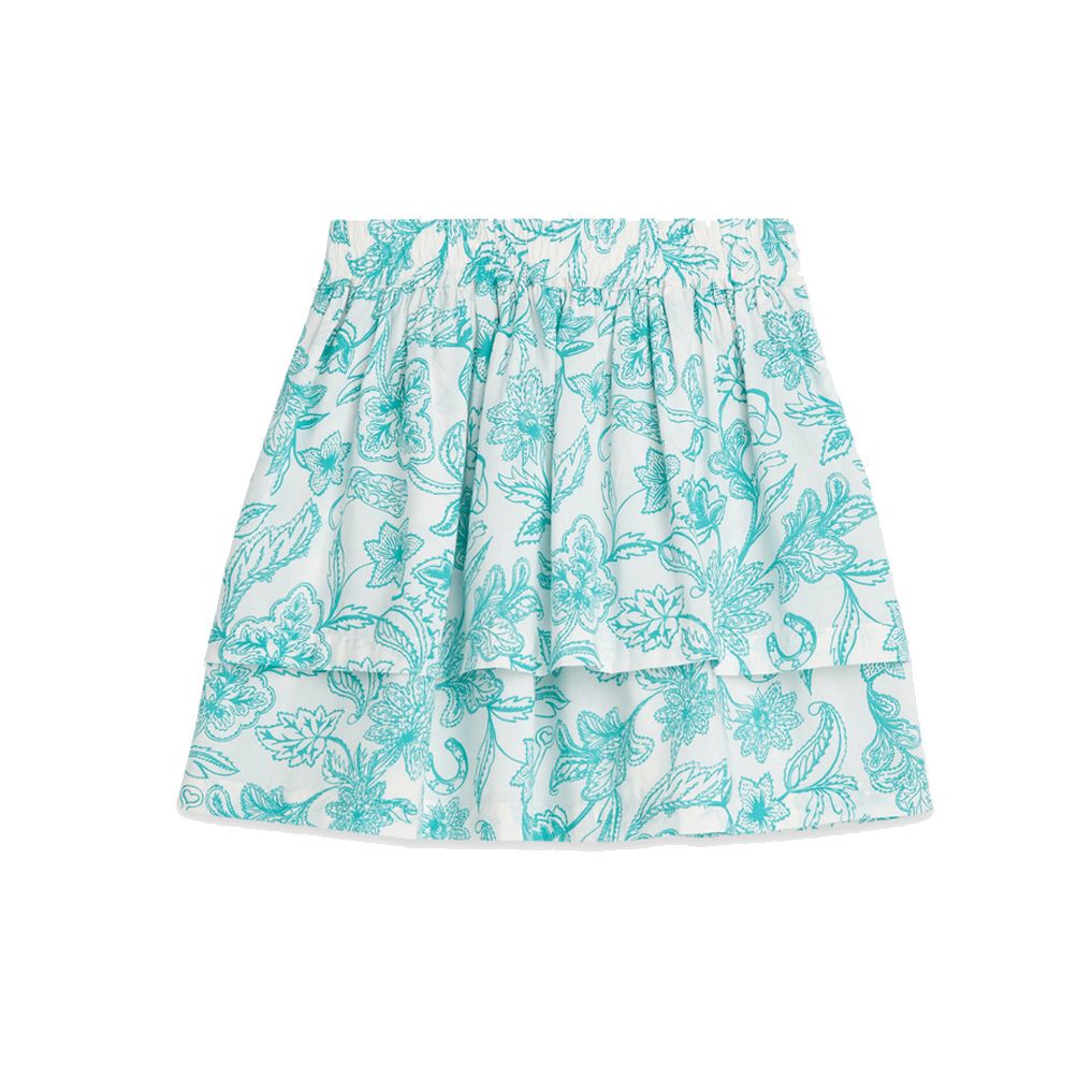 Printed Ruffle Skirt - Lucky Bandana Eggnog