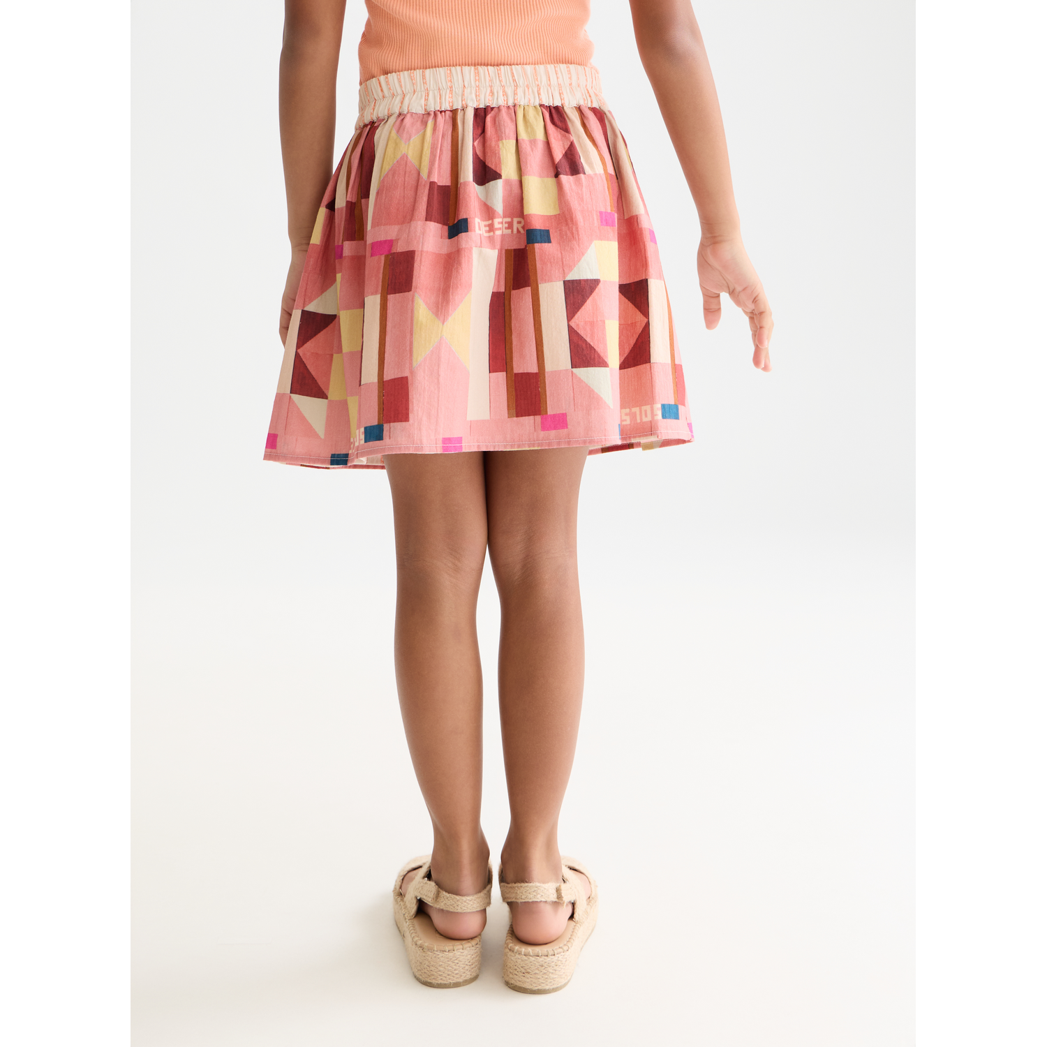 Printed Seersucker Skirt - Patchwork Canyon Clay
