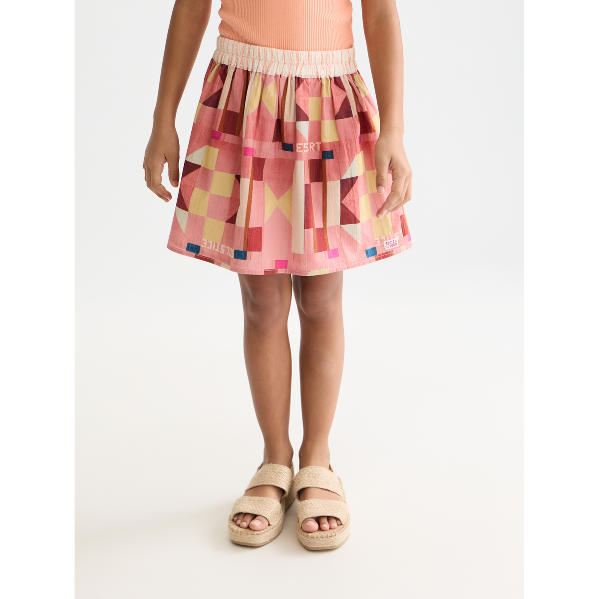 Printed Seersucker Skirt - Patchwork Canyon Clay