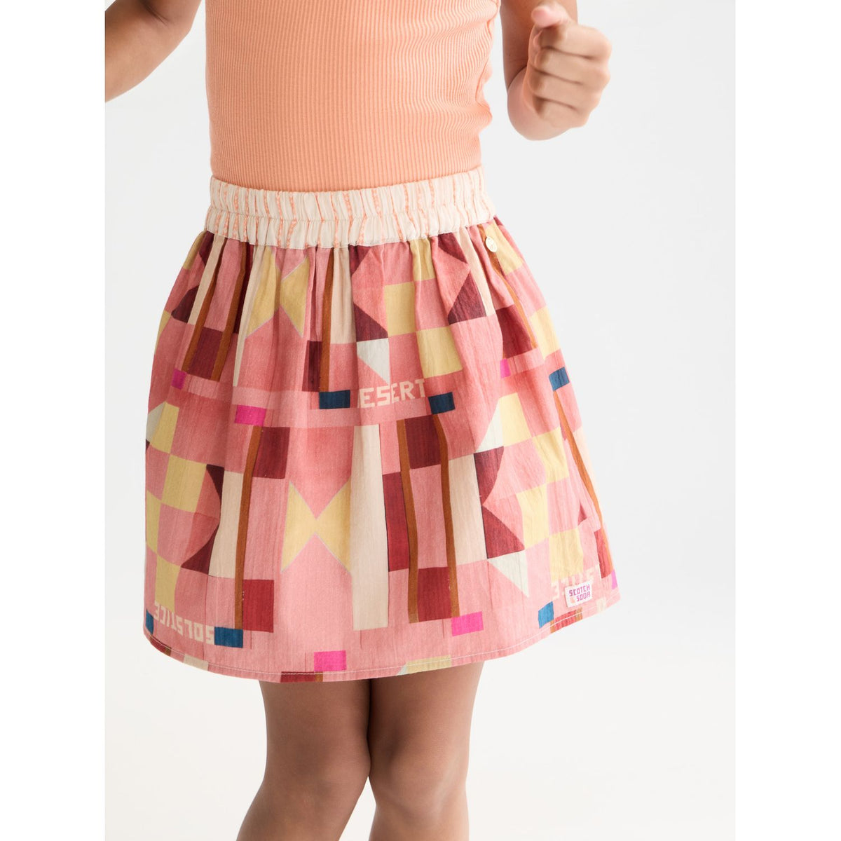Printed Seersucker Skirt - Patchwork Canyon Clay