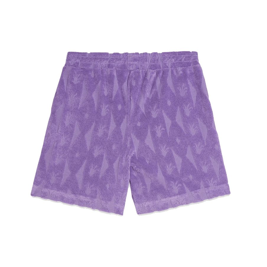 Jacquard Towelling Shorts - Cactus Stripe Paisley Purple
