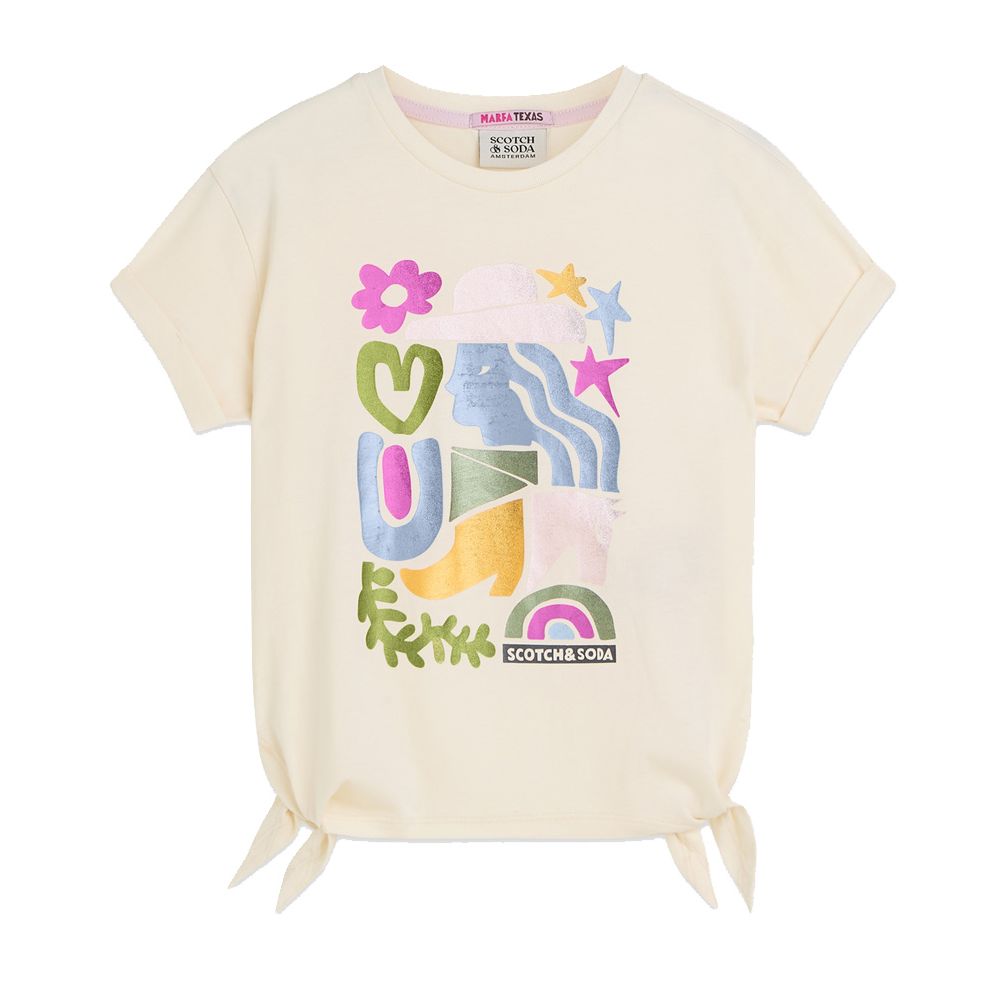 Knotted Artwork T-Shirt - Eggnog
