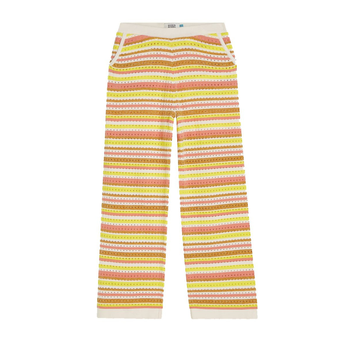 Lurex Knitted Sweatpants - Stripe Blazing Yellow