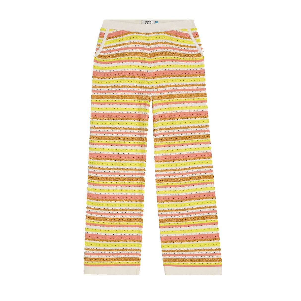 Lurex Knitted Sweatpants - Stripe Blazing Yellow