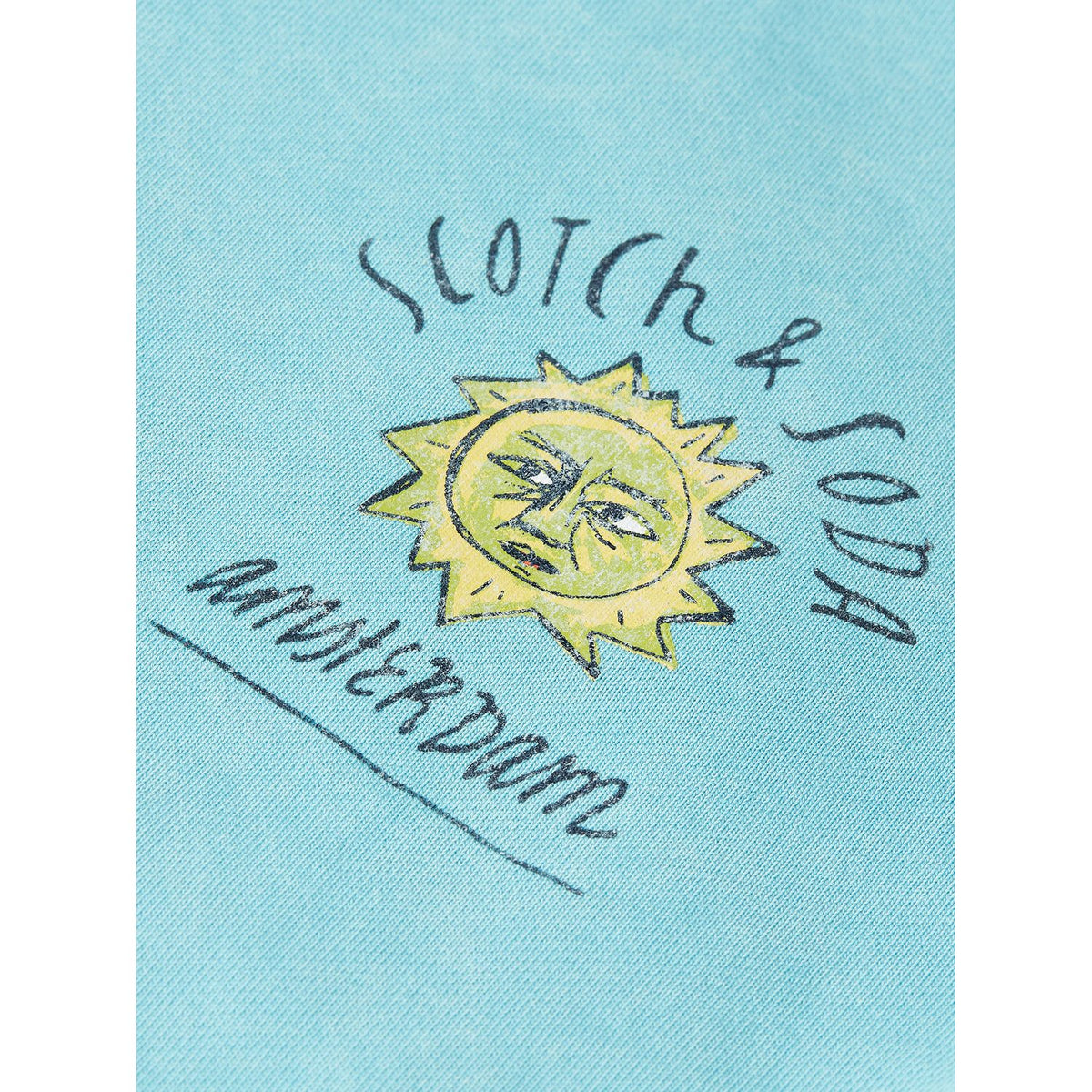 Short-Sleeved Artwork Sweatshirt - Milky Blue
